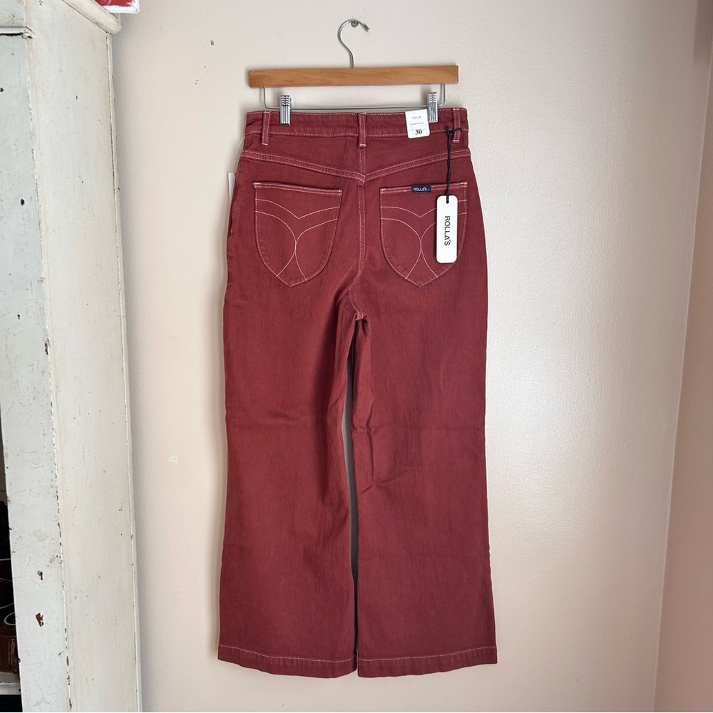 ROLLA'S Sailor High-Rise Wide-Leg Jean in Brick - Picture 6 of 8